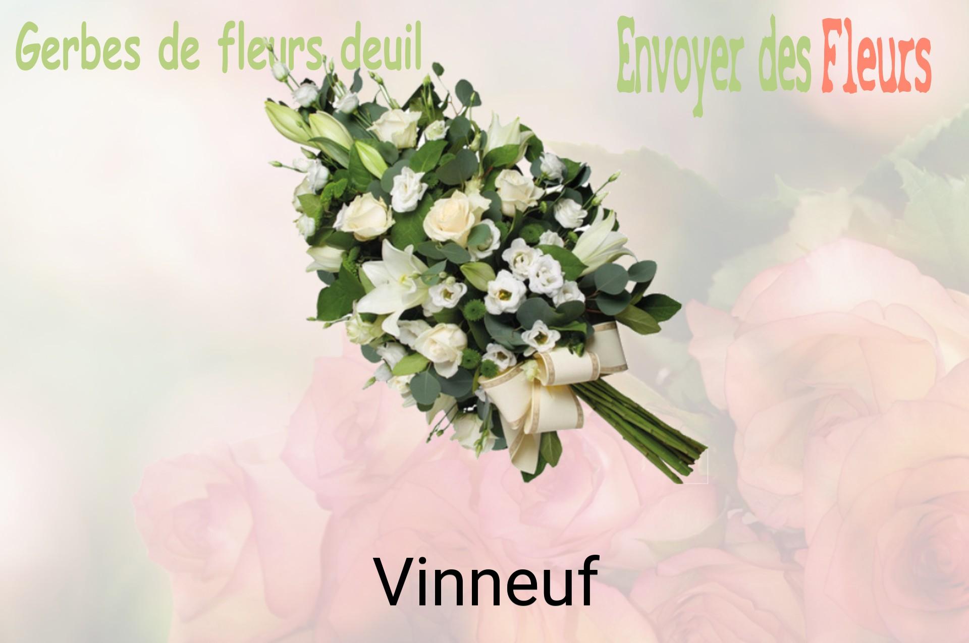 Gerbe de fleurs de deuil livrée à Vinneuf